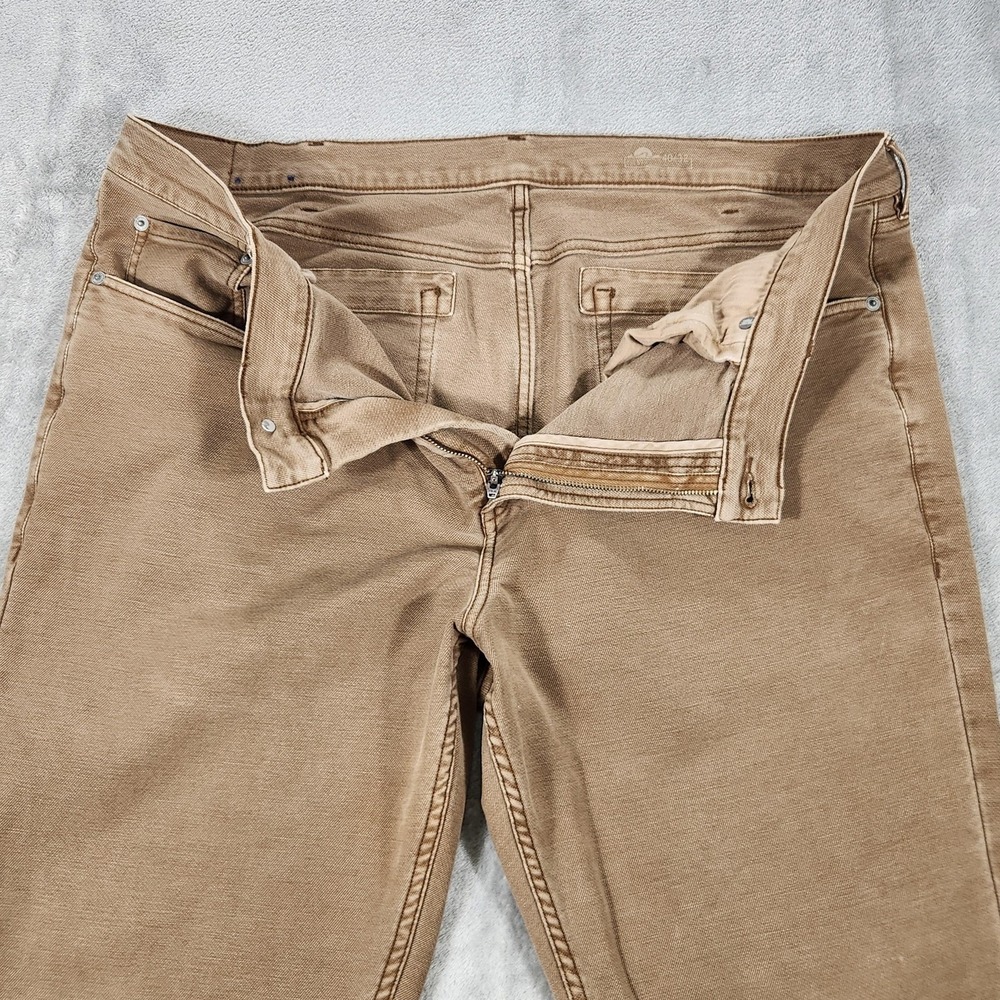 Faherty Jeans Mens 38x32 Beige Huckberry Slim Straight Stretch 5 Pocket Pants - Picture 8 of 16